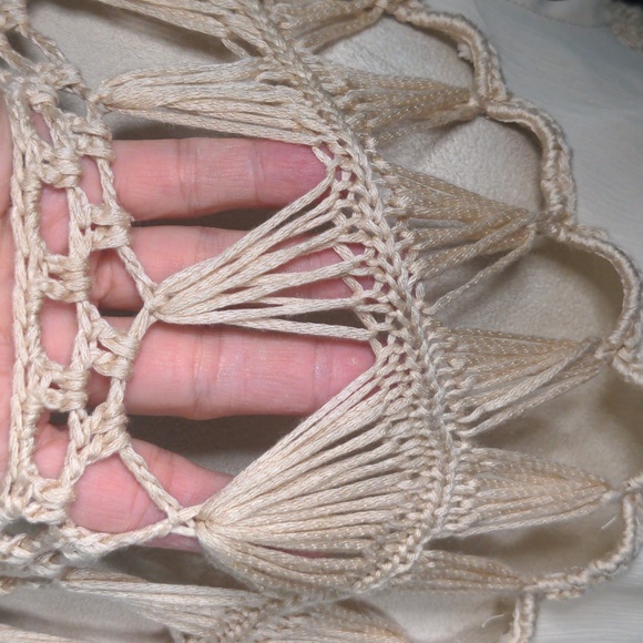 3/$15 Stella Laguna women's hippie boho fringe crochet top beach cover sz small - Picture 7 of 10